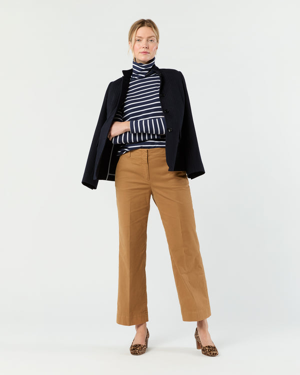 Sid Mashburn Turtleneck Tee In Navy/White Stripe Jersey