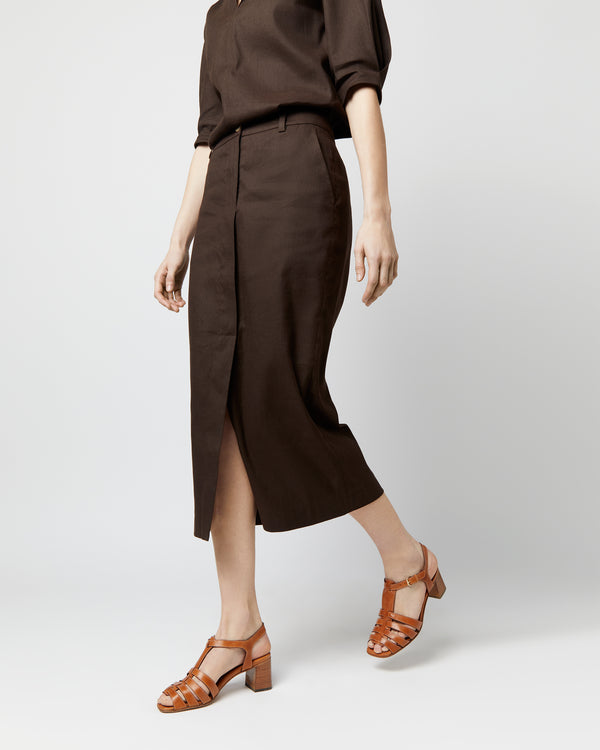 Sid Mashburn Tyler Skirt In Chocolate Stretch Cotolino