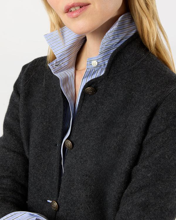 Sid Mashburn Tyrolean Jacket In Heather Charcoal Boiled Wool