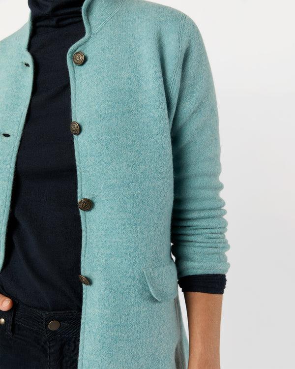 Sid Mashburn Tyrolean Jacket In Misty Blue Boiled Wool