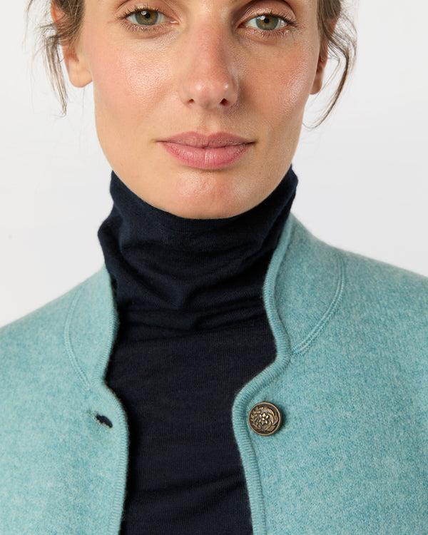 Sid Mashburn Tyrolean Jacket In Misty Blue Boiled Wool