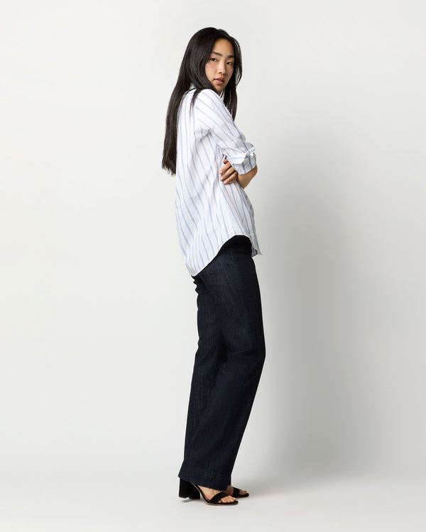 Sid Mashburn Understudy Shirt In White/Blue Multi Stripe Poplin