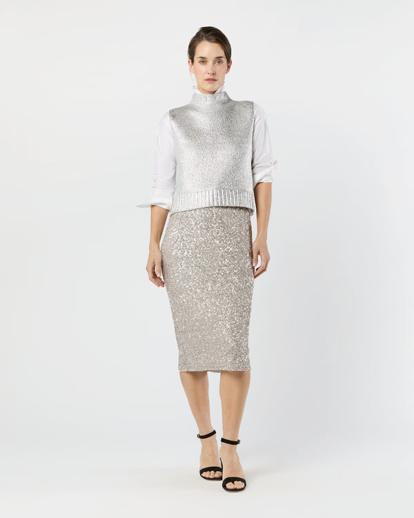 Sid Mashburn Val Sweater In Silver Foil Print Cotton/Wool