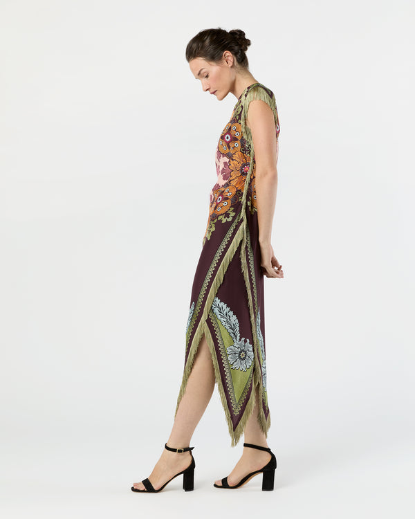 Sid Mashburn Valkyrie Dress In Burgundy Bounty Silk Voile