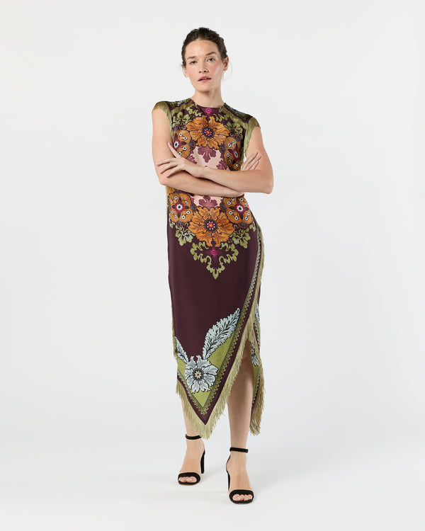 sid mashburn Valkyrie Dress in Burgundy Bounty Silk Voile