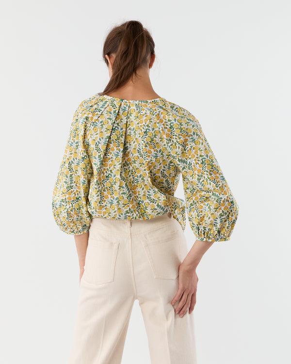 Sid Mashburn Victoria Blouse In Gold Multi Viger's Vine Liberty Fabric