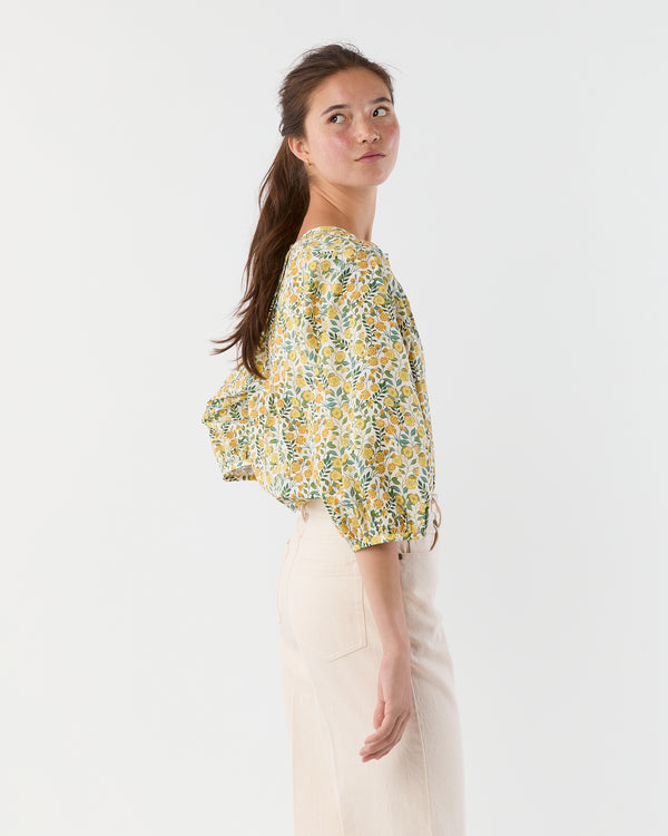 Sid Mashburn Victoria Blouse In Gold Multi Viger's Vine Liberty Fabric