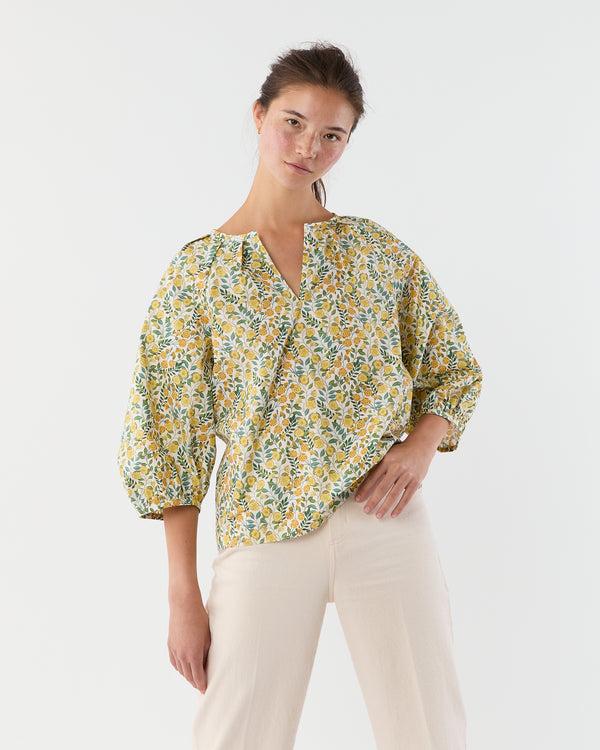 sid mashburn Victoria Blouse in Gold Multi Viger's Vine Liberty Fabric