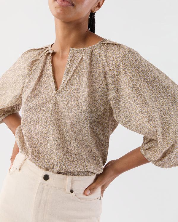 Sid Mashburn Victoria Blouse In Yellow Pepper Liberty Fabric