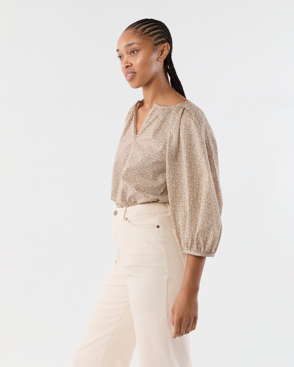 Sid Mashburn Victoria Blouse In Yellow Pepper Liberty Fabric