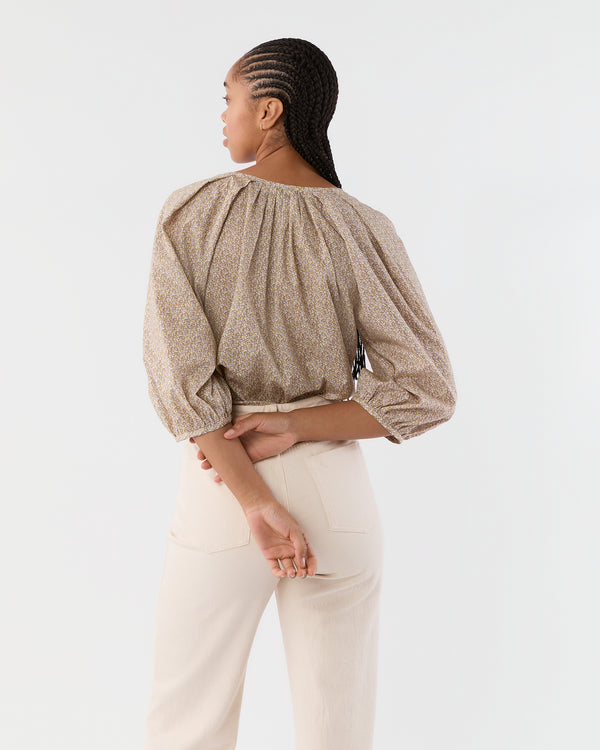 Sid Mashburn Victoria Blouse In Yellow Pepper Liberty Fabric