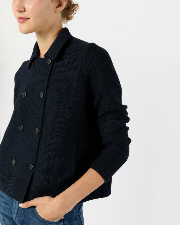 Sid Mashburn Victorine Sweater In Navy Extra Fine Merino Wool