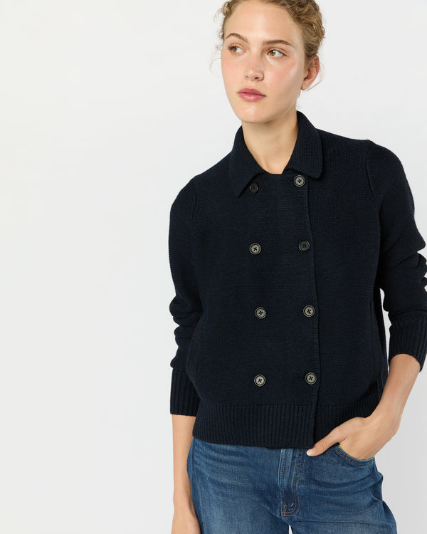 Sid Mashburn Victorine Sweater In Navy Extra Fine Merino Wool