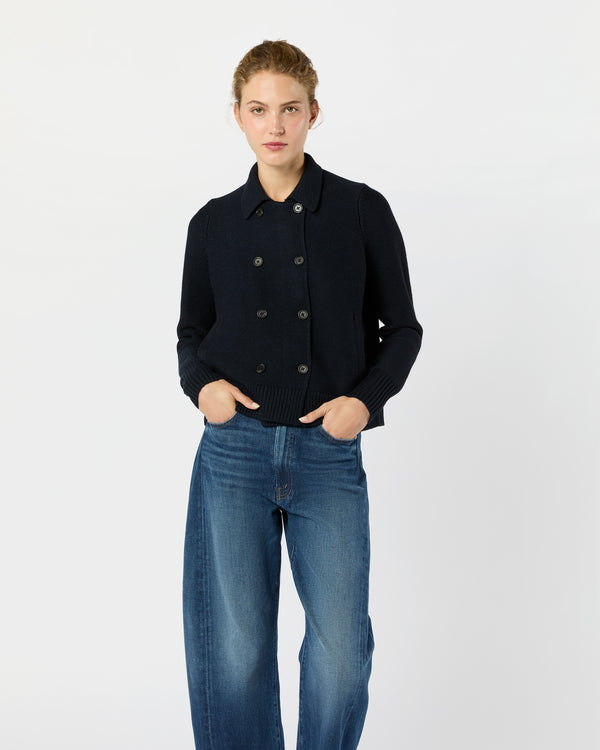 sid mashburn Victorine Sweater in Navy Extra Fine Merino Wool