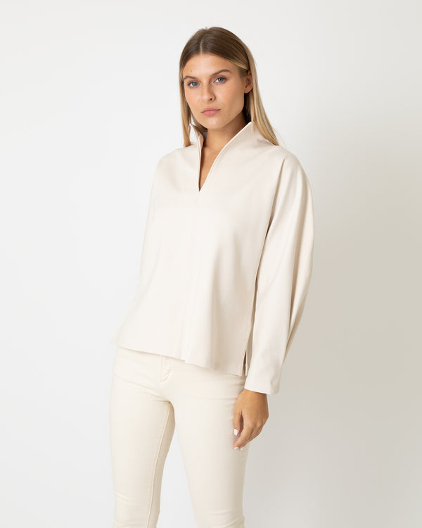Sid Mashburn Violet Top In Bisque Bi-Stretch Tricotine