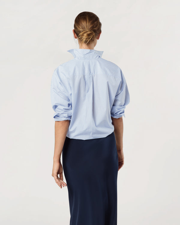 Sid Mashburn Weekender Shirt In Blue/Multi Stripe Poplin