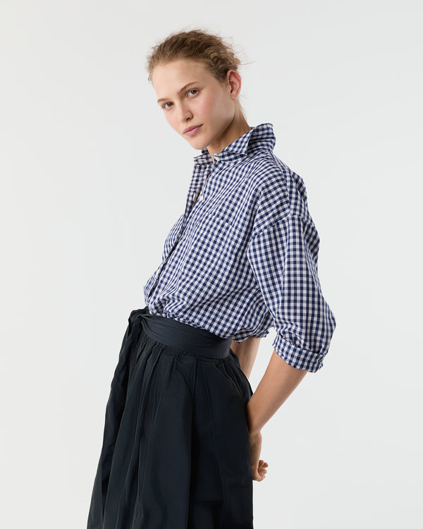 Sid Mashburn Weekender Shirt In Navy Gingham Cotolino