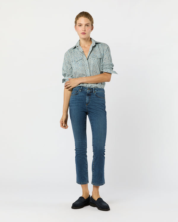 Sid Mashburn Western Shirt In Blue Katie & Millie Liberty Fabric