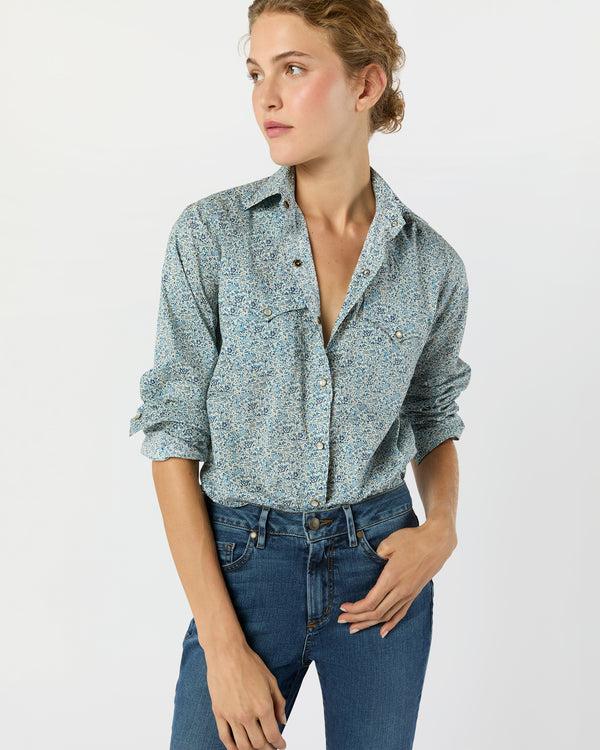 sid mashburn Western Shirt in Blue Katie & Millie Liberty Fabric