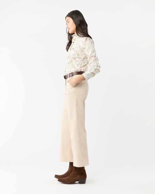 Sid Mashburn Western Shirt In Ivory/Multi Elizabeth Liberty Fabric