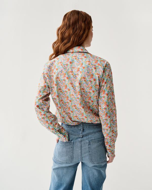 Sid Mashburn Western Shirt In Multi Leontyne Dream Liberty Fabric