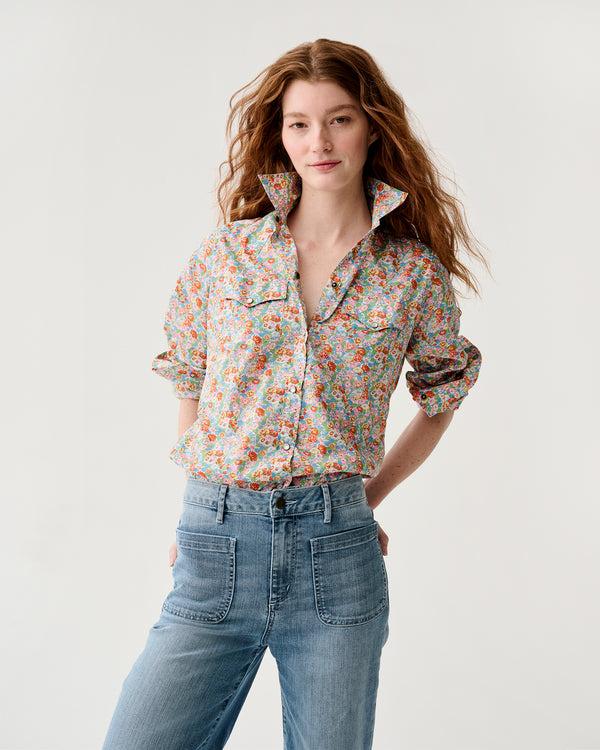 sid mashburn Western Shirt in Multi Leontyne Dream Liberty Fabric