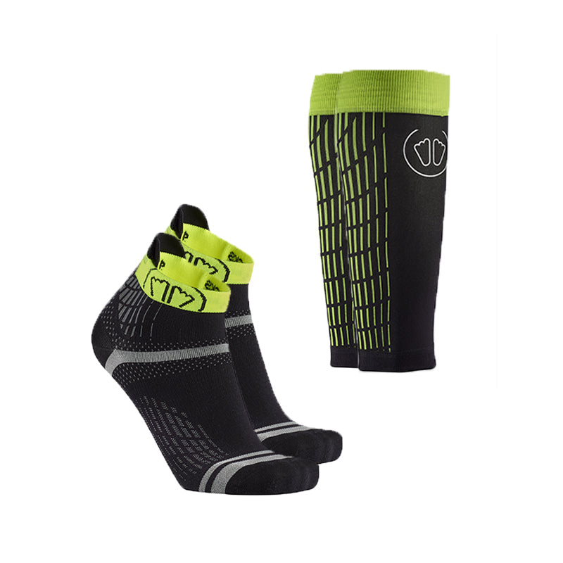 sidas Run Feel socks + Ultralight Run Calf sleeves black/yellow – Sidas US