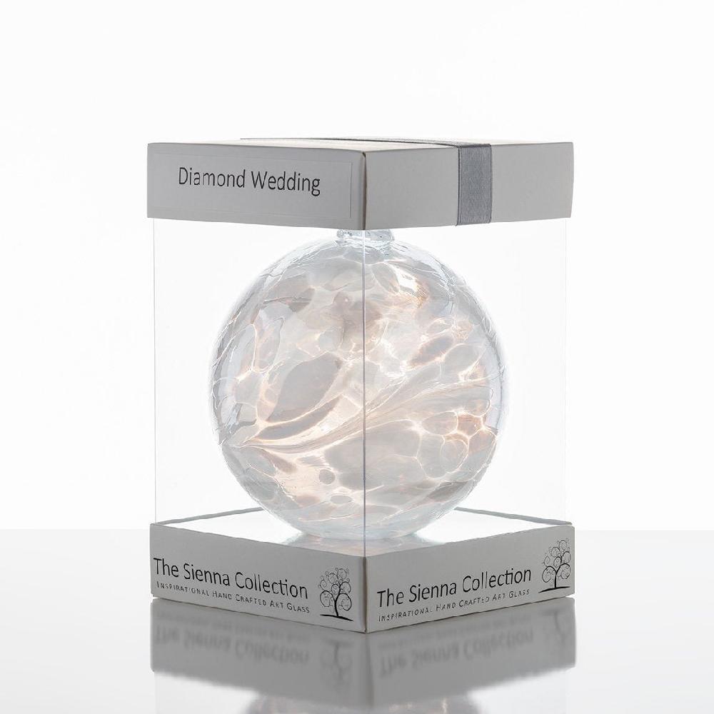 sienna glass 10cm Friendship Ball - 60th Wedding Anniversary - Diamond