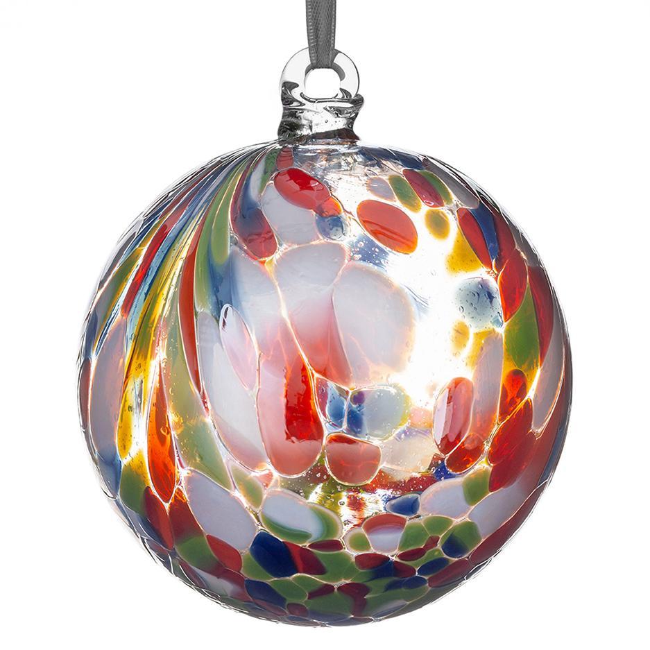 sienna glass 10cm Friendship Ball - Feather Design - Parrot