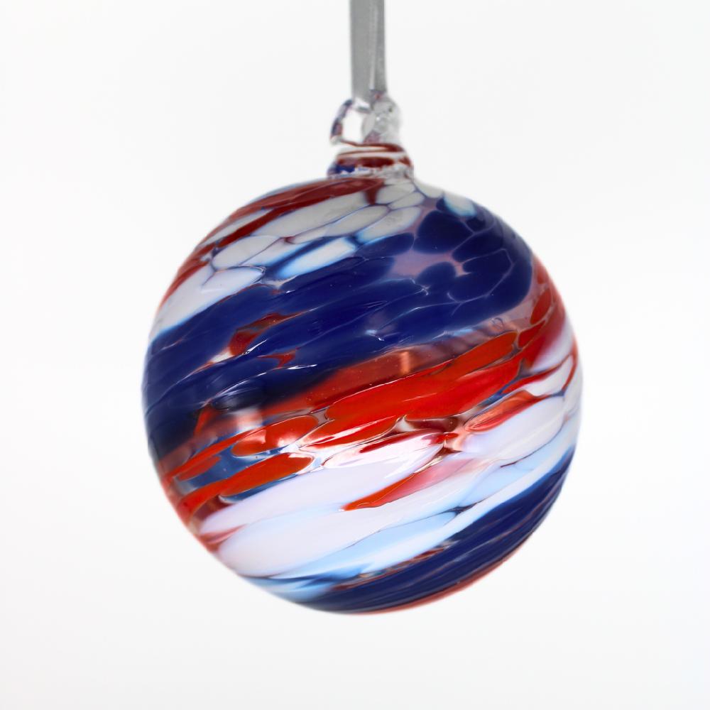 sienna glass 10cm Friendship Ball - Red White and Blue