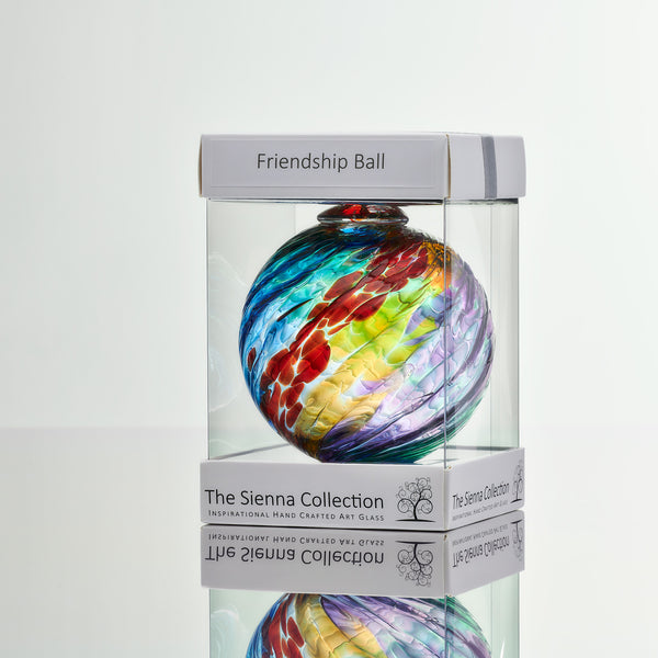 Sienna Glass 10cm Friendship Ball - Swirl - Multicoloured