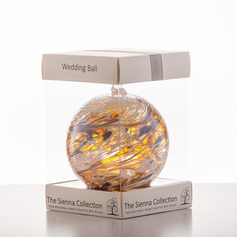 sienna glass 10cm Friendship Ball - Wedding - Pastel Gold