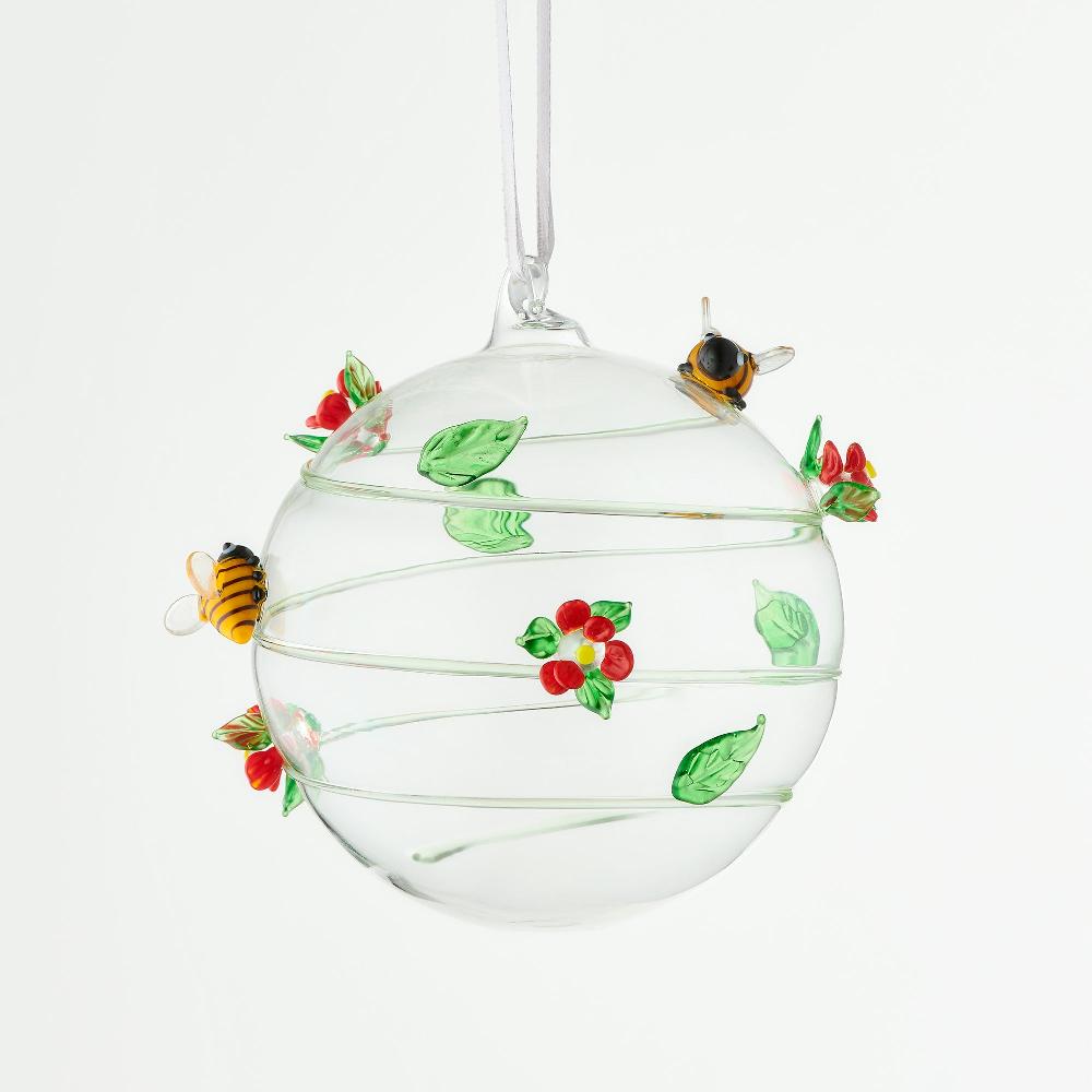 sienna glass 10cm Glass Globe - Wildlife Collection - Bee