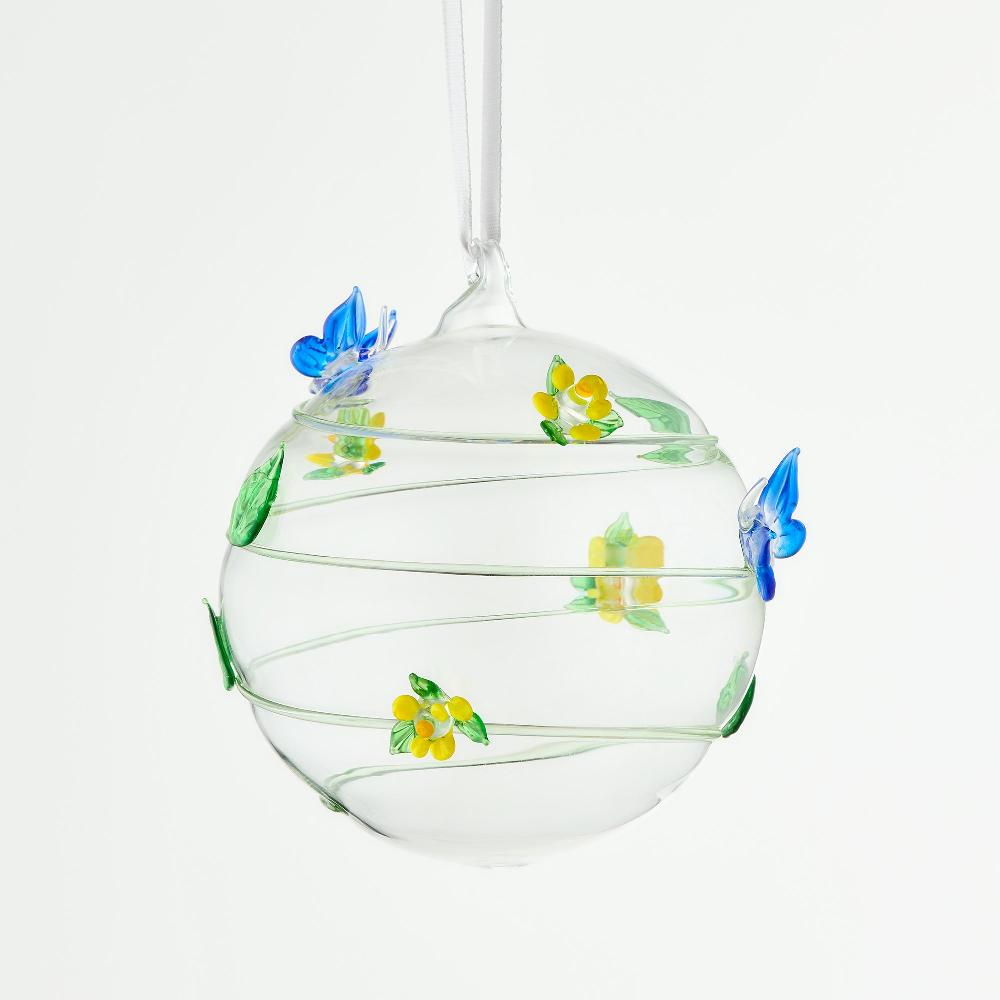 sienna glass 10cm Glass Globe - Wildlife Collection - Butterfly