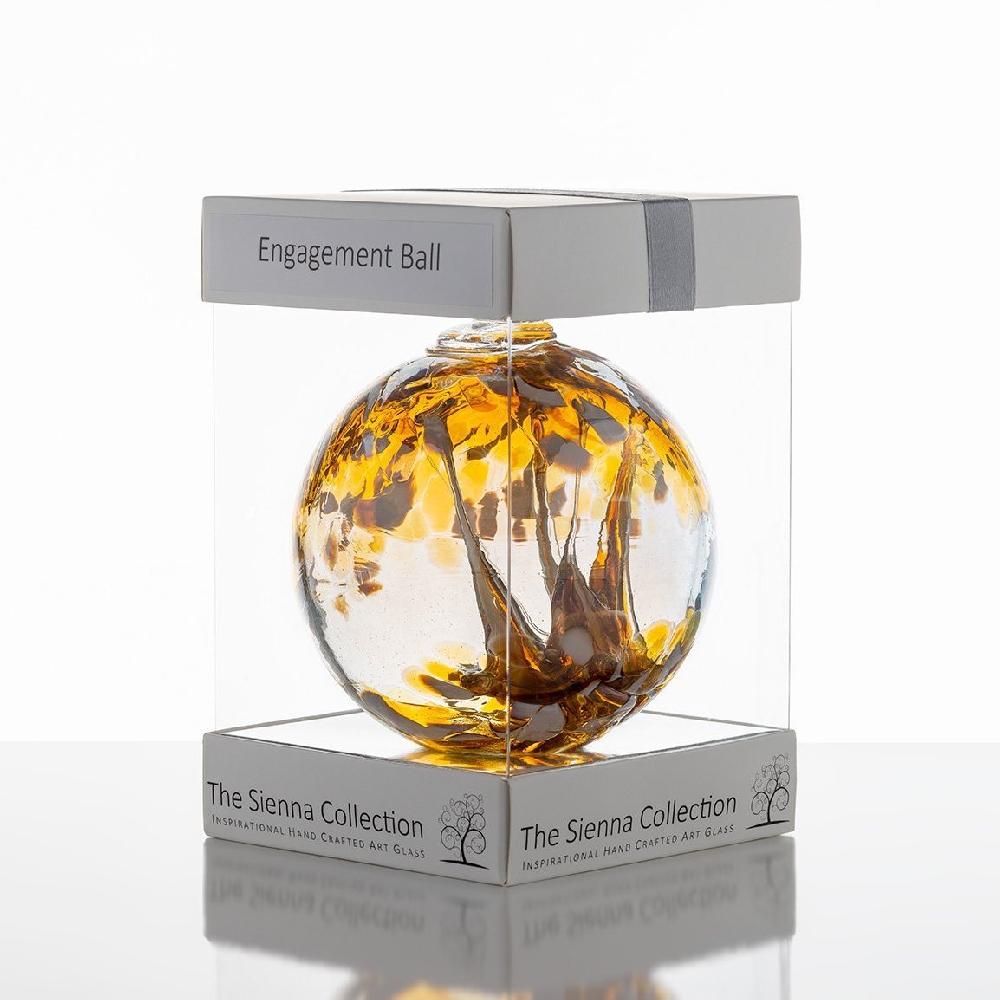 sienna glass 10cm Spirit Ball - Engagement - Pastel Gold