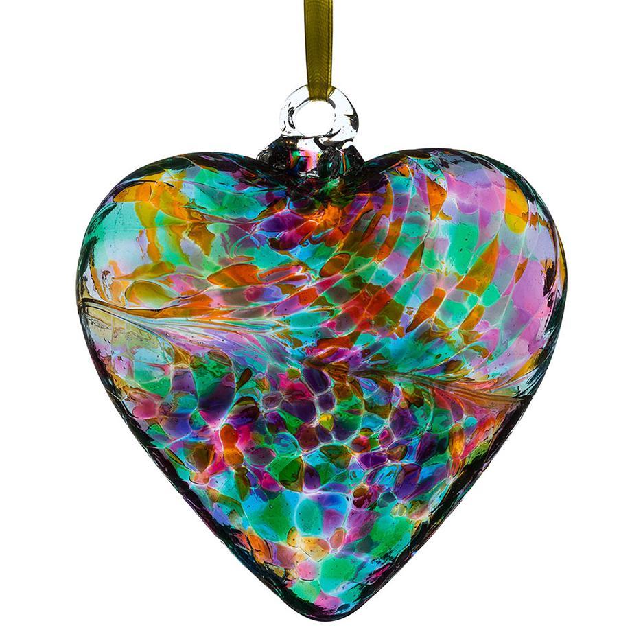 sienna glass 8cm Friendship Heart - Multicoloured Turquoise