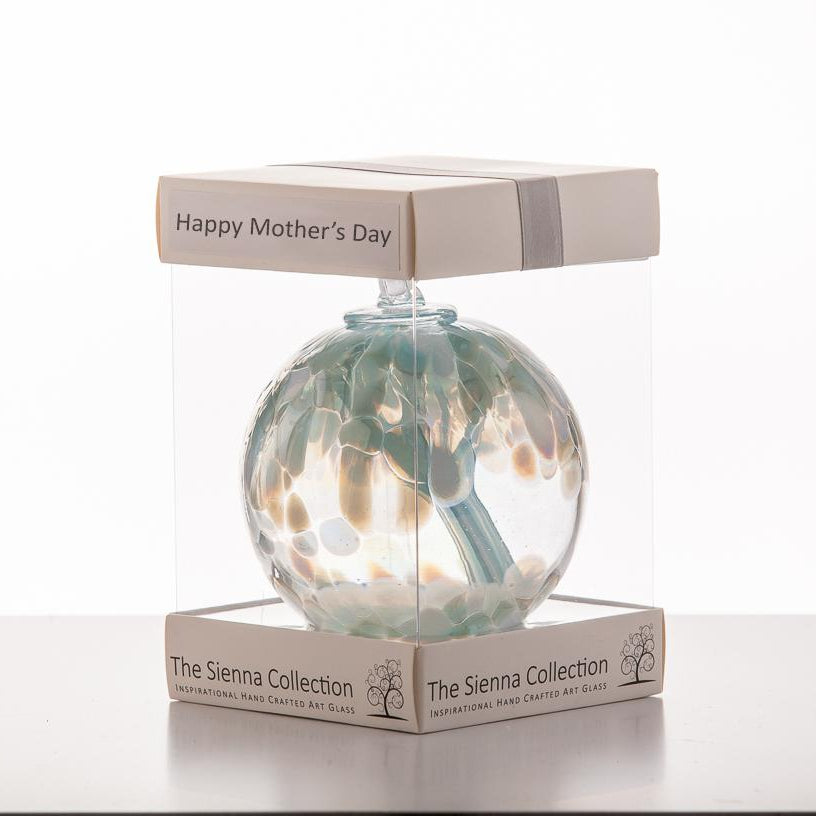 sienna glass Mother's Day 10cm Spirit Ball - Pastel Blue