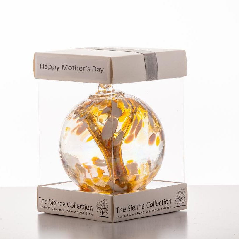 sienna glass Mother's Day 10cm Spirit Ball - Pastel Gold