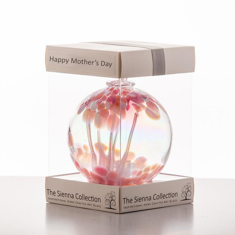 sienna glass Mother's Day 10cm Spirit Ball - Pastel Pink