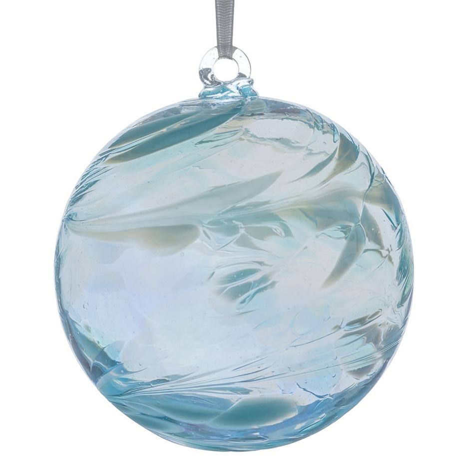 sienna glass 10cm Friendship Ball - Aquamarine