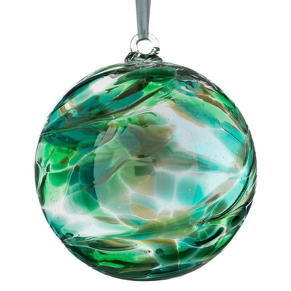 sienna glass 10cm Friendship Ball - Emerald