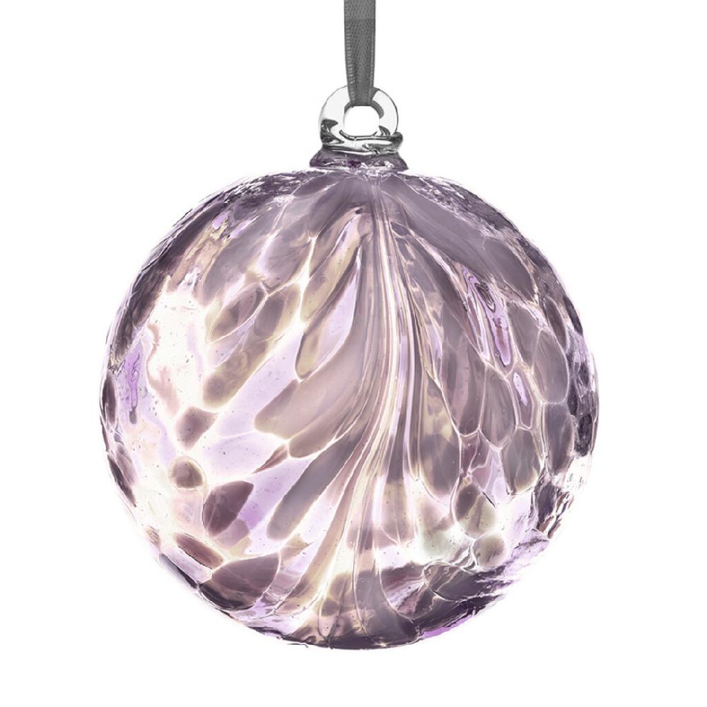 sienna glass 10cm Friendship Ball - Feather Violet
