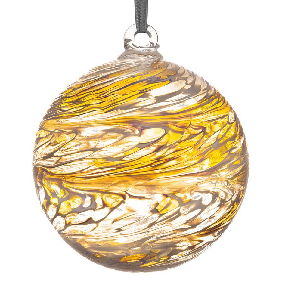 sienna glass 10cm Friendship Ball - Pastel Gold
