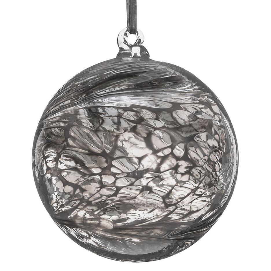 sienna glass 10cm Friendship Ball - Pastel Silver