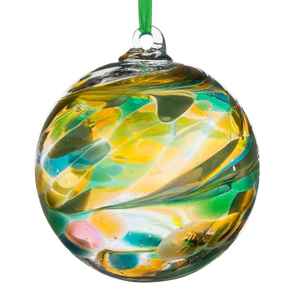 sienna glass 10cm Friendship Ball - Peridot