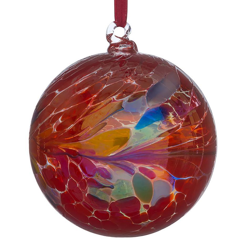 sienna glass 10cm Friendship Ball - Primary Red