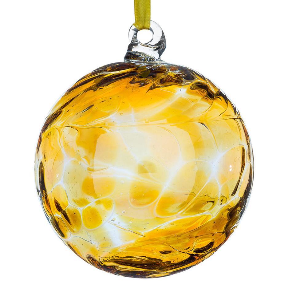 sienna glass 10cm Friendship Ball - Topaz