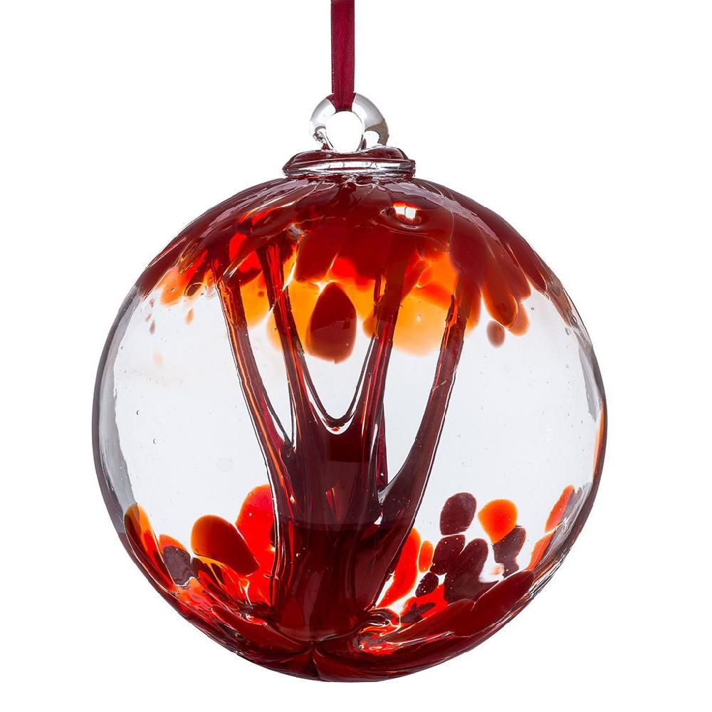 sienna glass 10cm Spirit Ball -Red