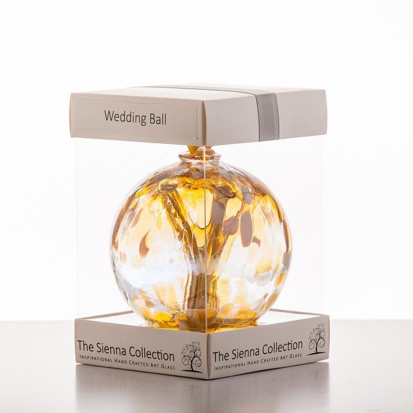 sienna glass 10cm Spirit Ball - Wedding - Pastel Gold