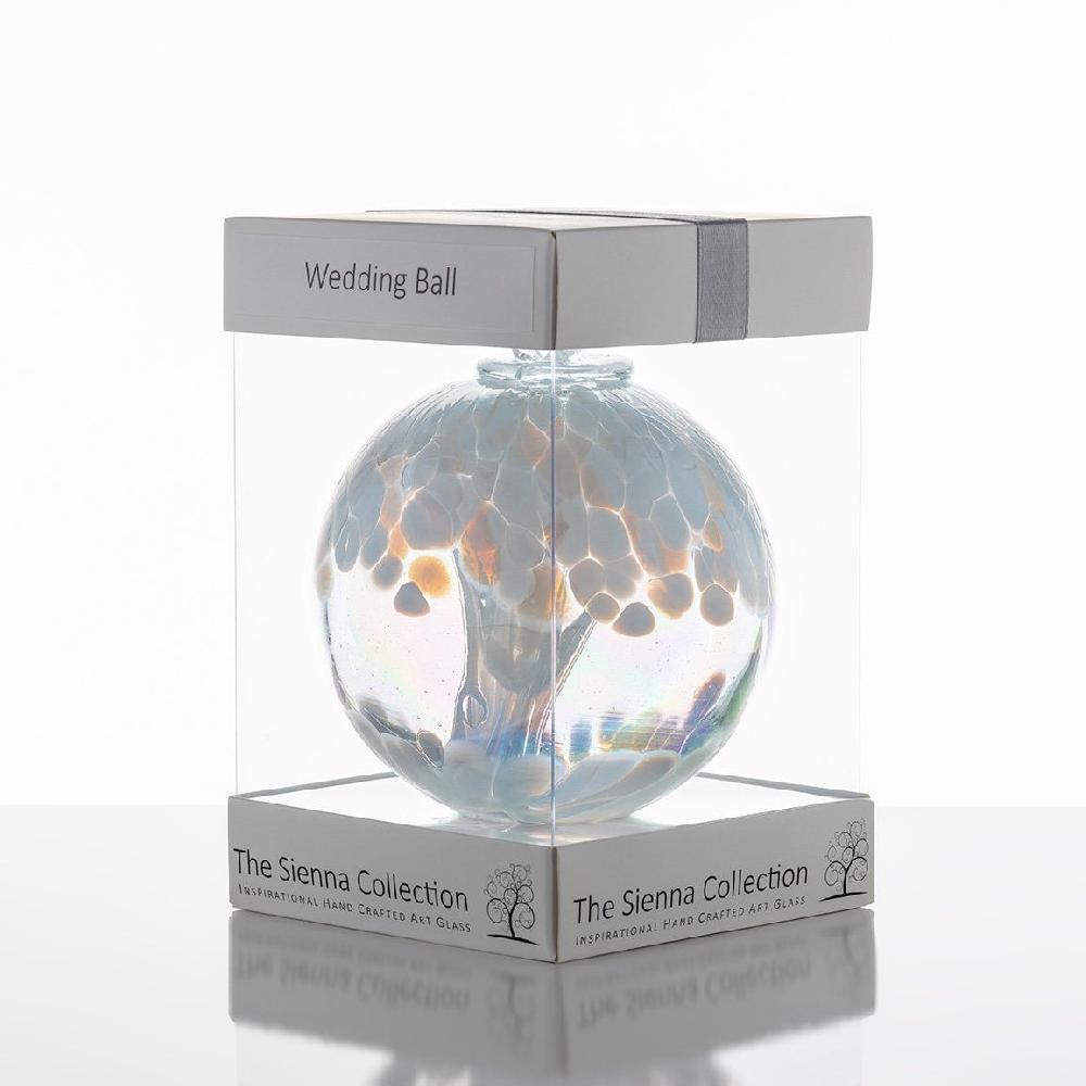 sienna glass 10cm Spirit Ball - Wedding - White